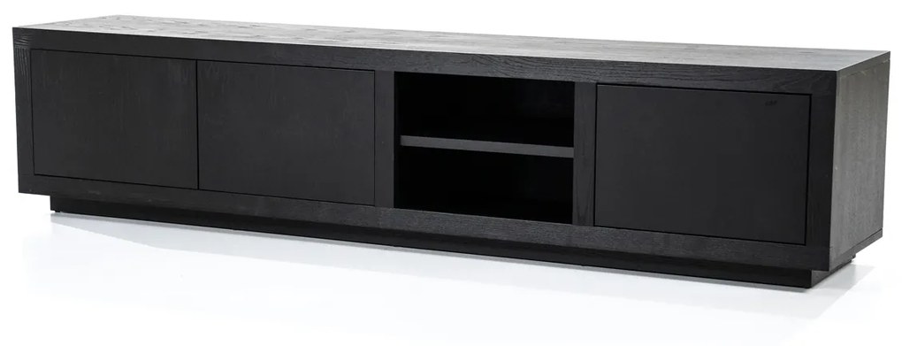 Tv-meubel Zwart Eiken 200 Cm - 200x42x45cm.