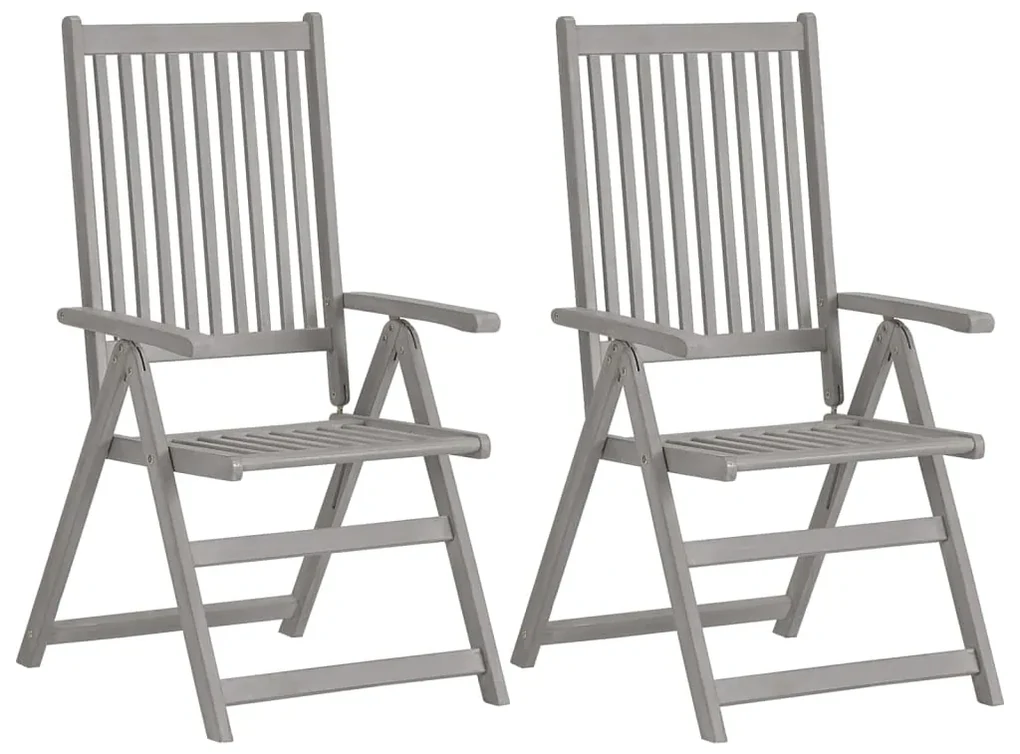 vidaXL Tuinstoelen 2 st verstelbaar met kussens massief acaciahout
