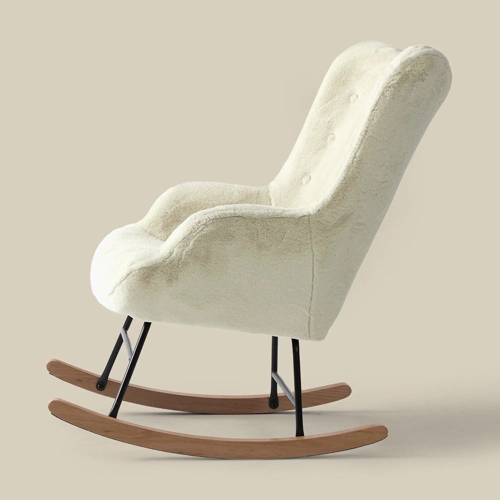 Schommelstoel Babykamer Creme Bont