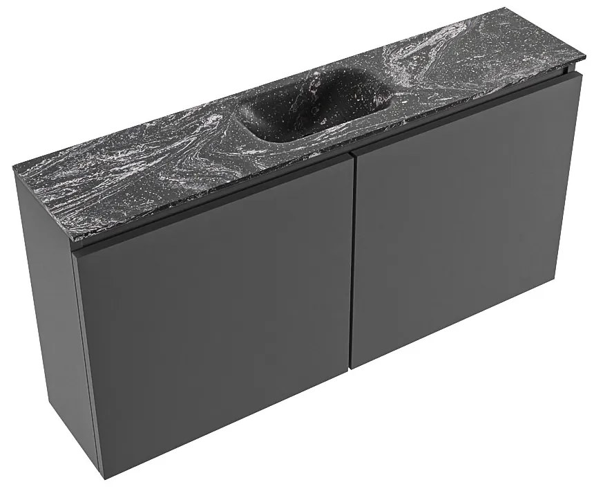 Mondiaz Ture DLux toiletmeubel 100cm dark grey met wastafel lava midden zonder kraangat