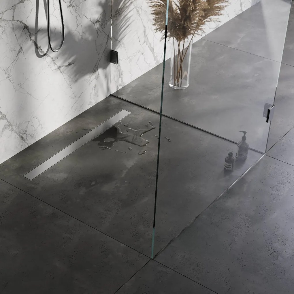 Brauer douchegoot 90x7cm met multifunctioneel rooster en flens RVS geborsteld