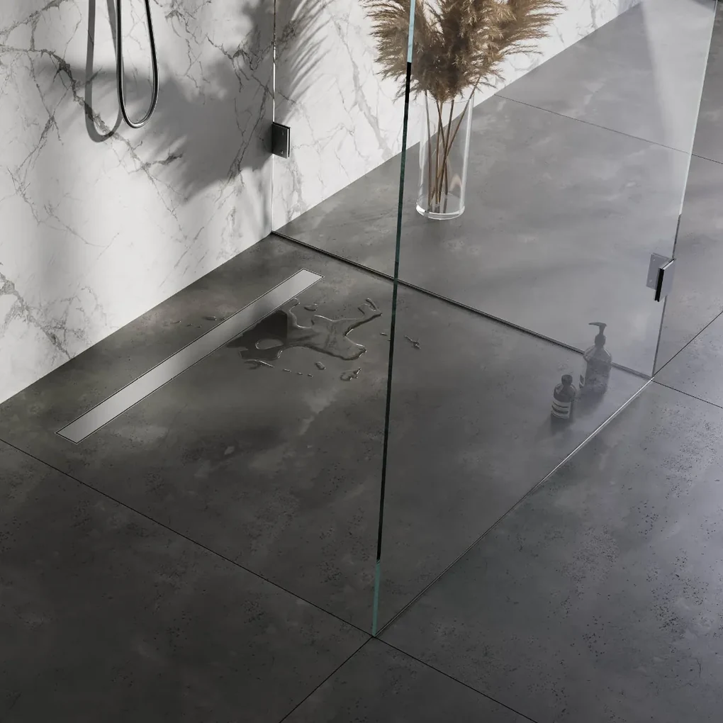 Brauer douchegoot 90x7cm met multifunctioneel rooster en flens RVS geborsteld