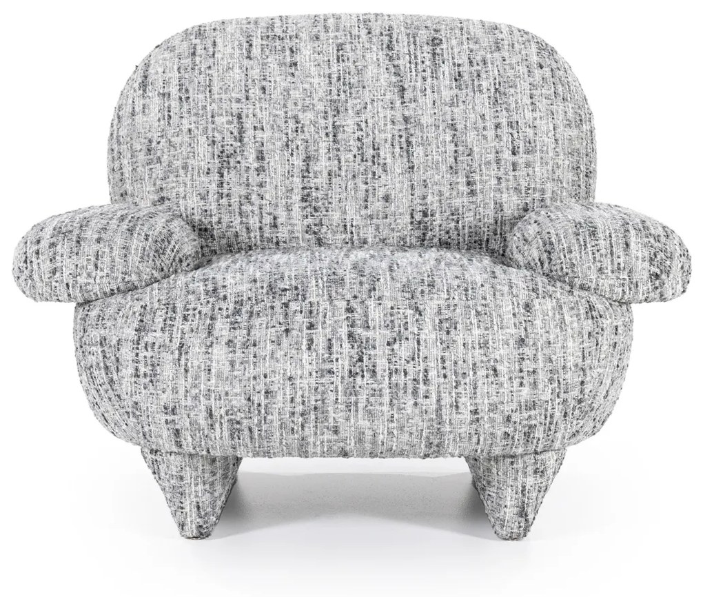Design Fauteuil Zwart Wit Stof