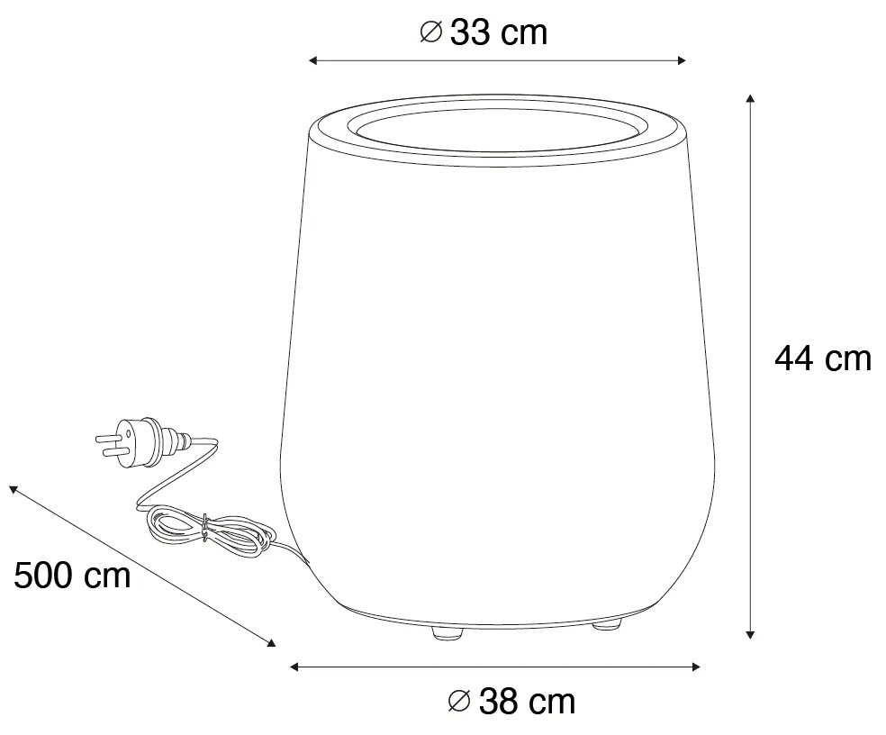 Smart buiten vloerlamp met dimmer bloempot wit IP44 incl. Wifi A60 - Flowerpot Modern E27 IP44 Buitenverlichting rond