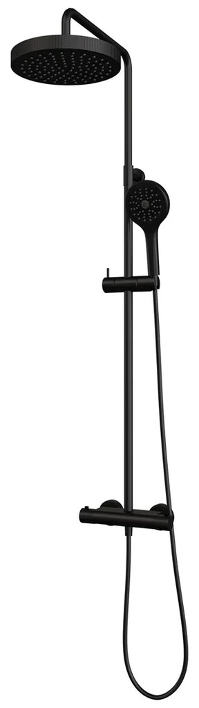 Brauer Stripe opbouw regendouche met 25cm hoofddouche en 3 standen handdouche zwart mat