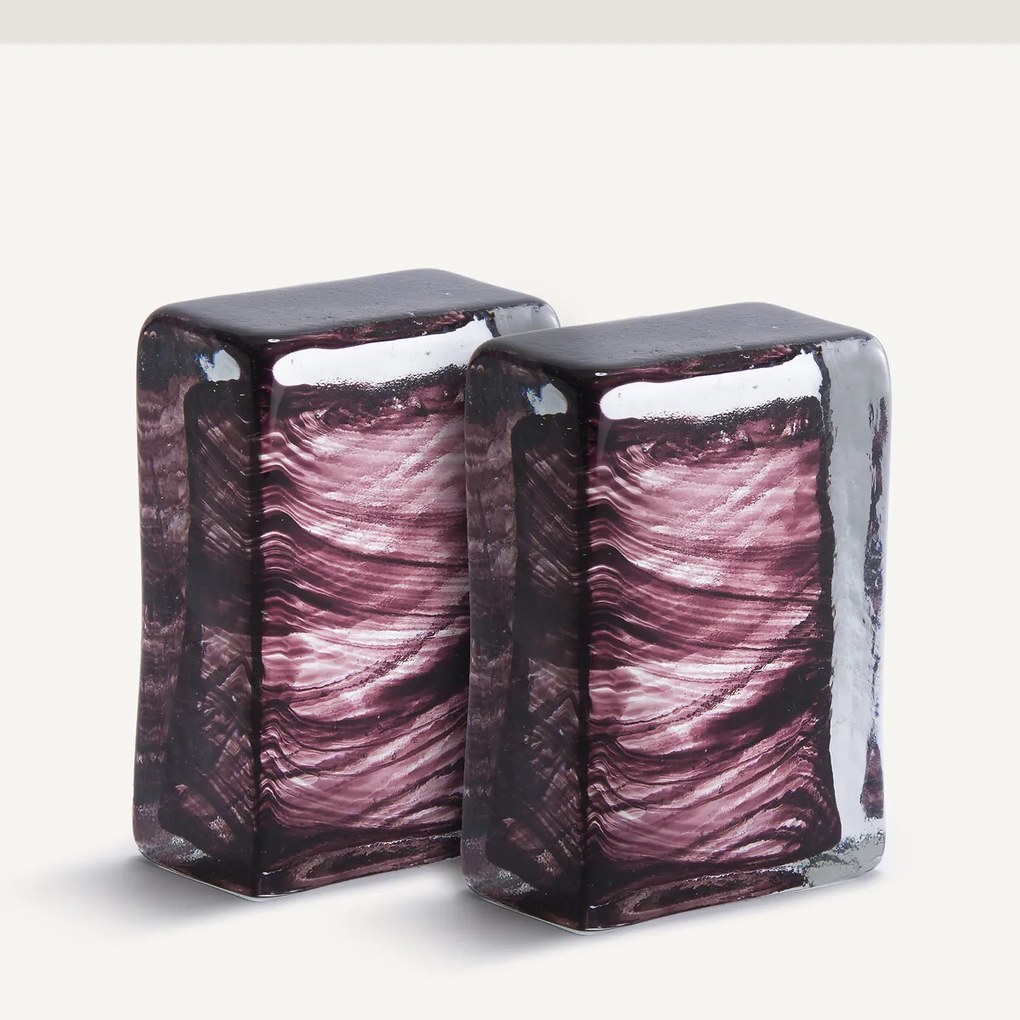 Set van 2 glazen boekensteunen, Diafani