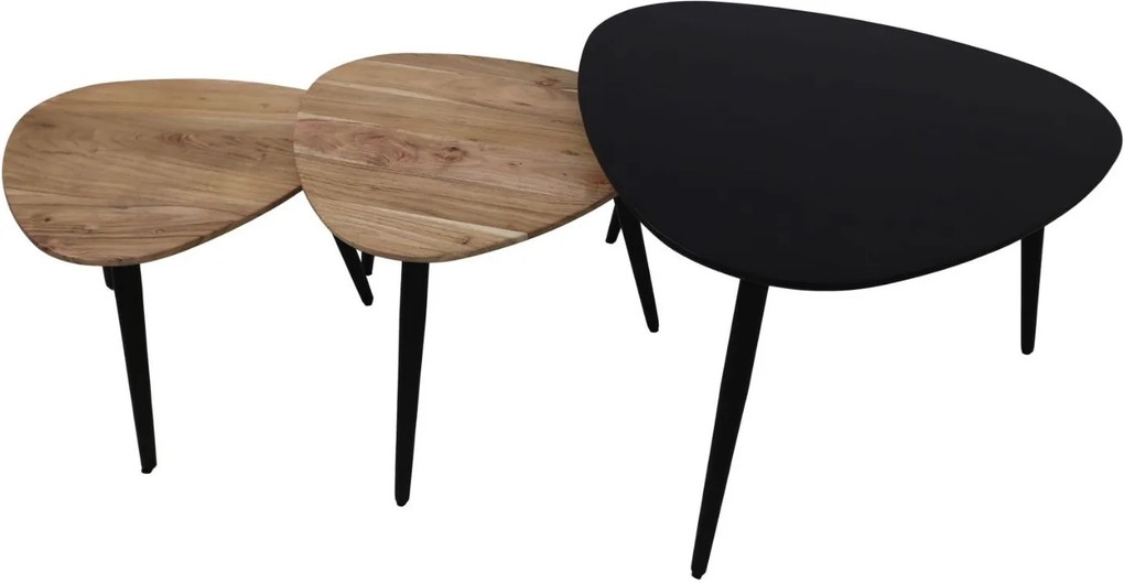 Modern Salontafel Peso set van 3 Bruin