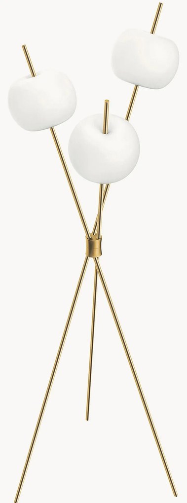 Dimbare tripod vloerlamp Kushi, mondgeblazen