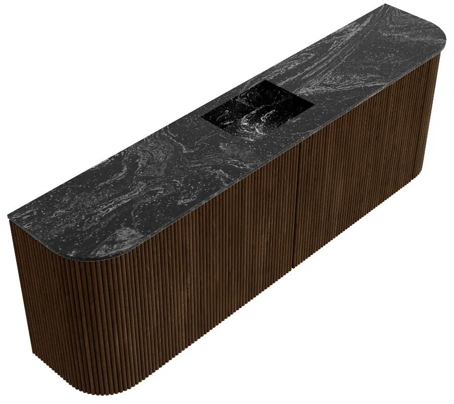 Mondiaz Joya DLux 125cm toiletmeubel ronding links/rechts walnut met wastafel faye midden 1 kraangat lava