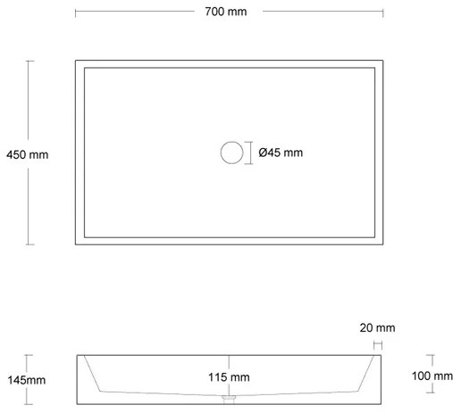 Urbi et Orbi Immissio opbouw wastafel 70x45cm lichtgrijs