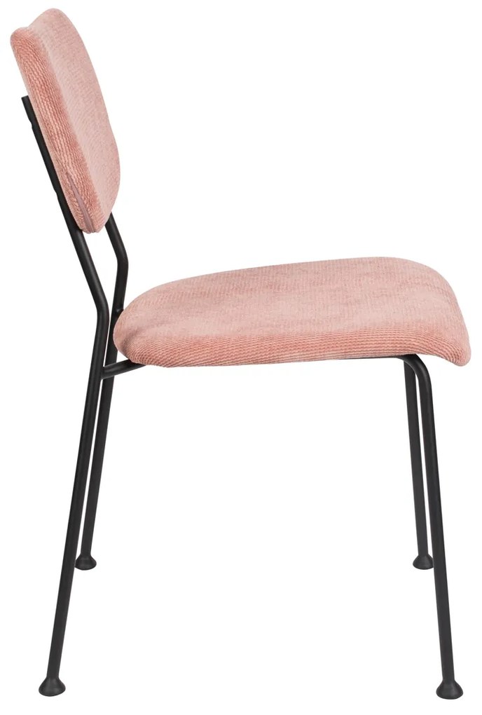 Zuiver Benson Design Eetkamerstoel Roze Stof
