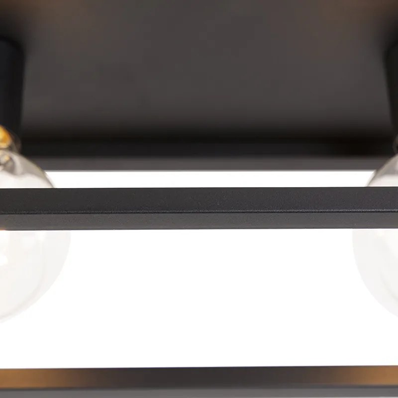 Industriële plafondlamp zwart 99,5 cm 4-lichts - Cage