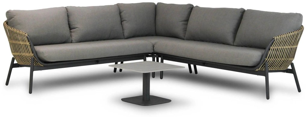 Hoek loungeset 5 personen Aluminium/wicker Taupe Coco Nathan/Ralph
