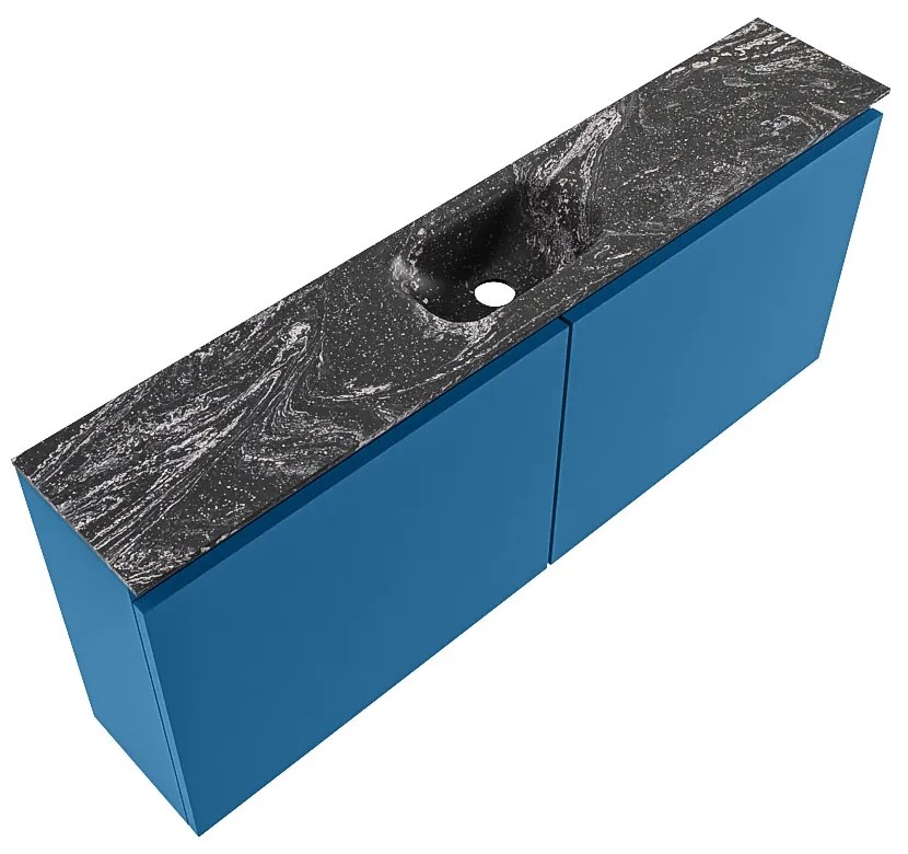 Mondiaz Ture DLux toiletmeubel 120cm jeans met wastafel lava midden zonder kraangat