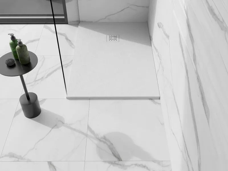 Mexen Stone+ rechthoekige composietdouchebak 120 x 100 cm, wit, witte afdekking - 44101012-W