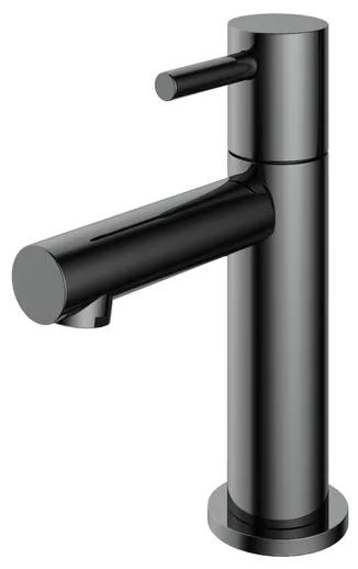 Hotbath Dude Fonteinkraan opbouw - L-uitloop 8.5cm - chroom zwart E001BK