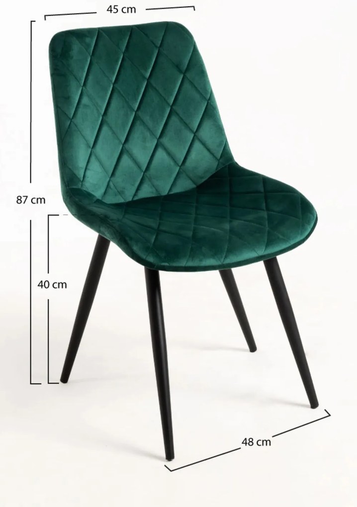 Set 4 Min Fluwelen Stoelen