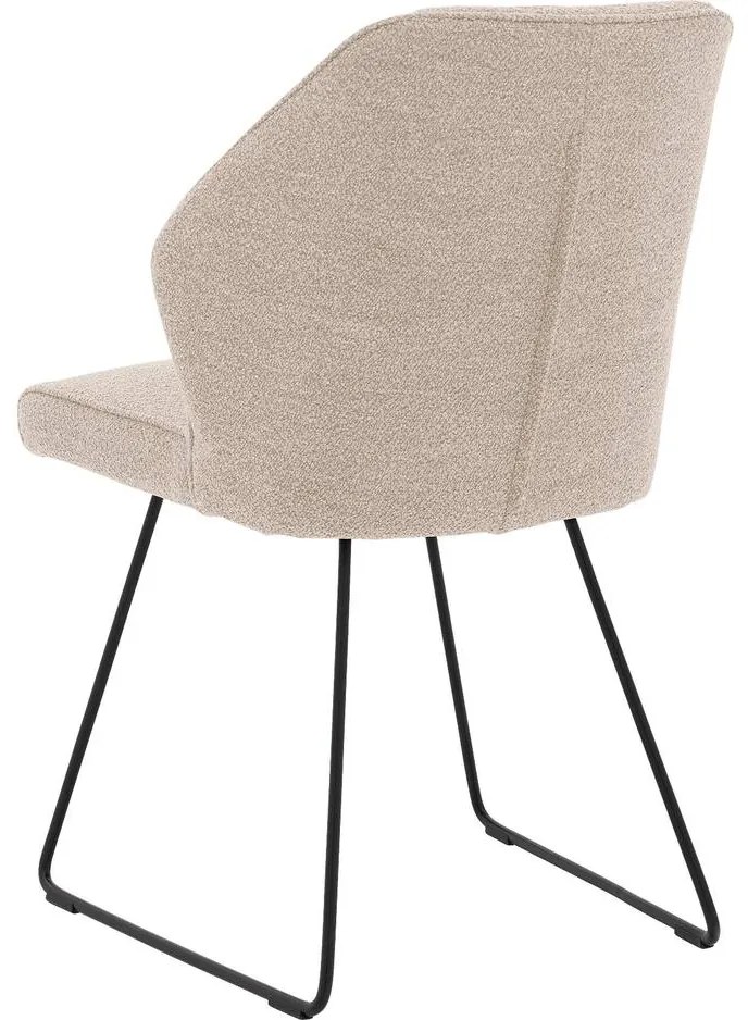 Goossens Eetkamerstoel Koncept bruin stof leuning, modern design