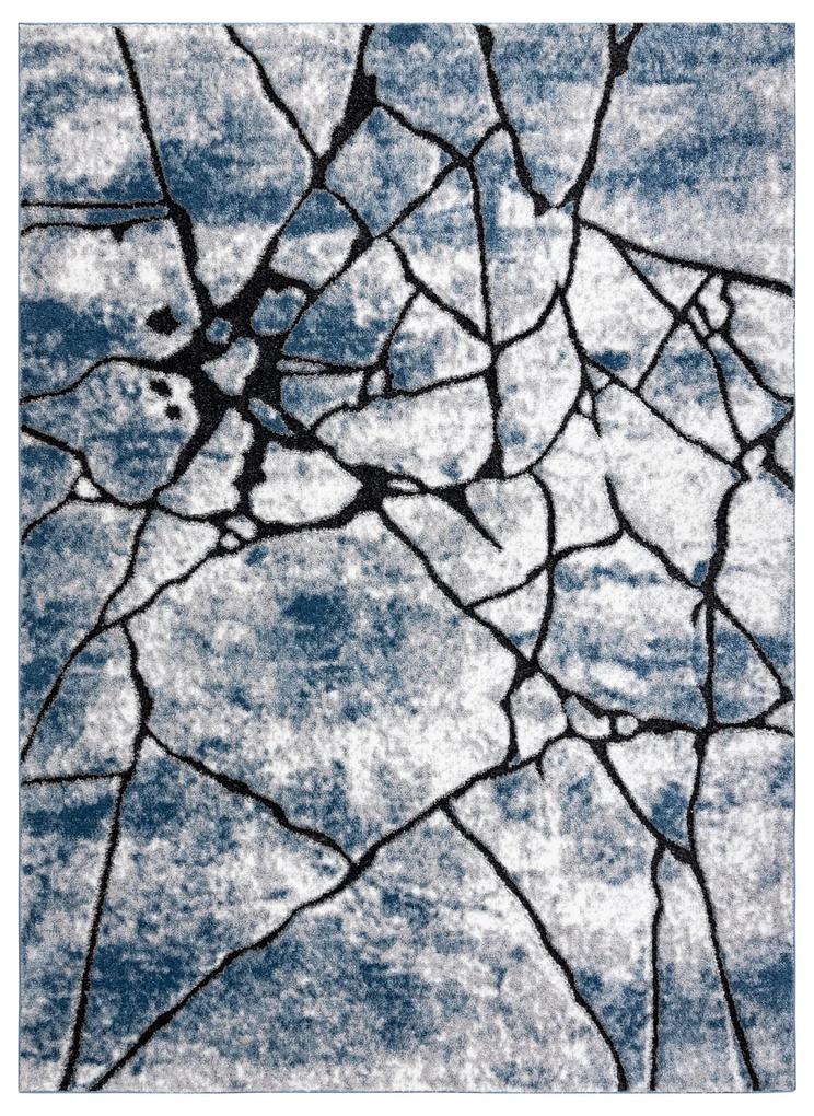 Tapijt modern COZY 8873 Cracks Gescheurd beton - Structureel,  twee poolhoogte , blauw