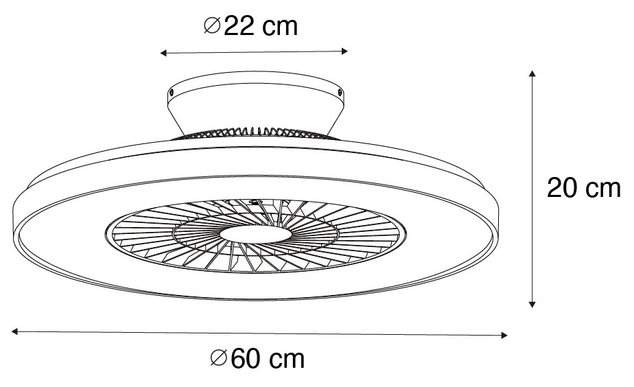 Plafondventilator met lamp hout incl. LED met afstandsbediening - Climo Landelijk rond Binnenverlichting Lamp