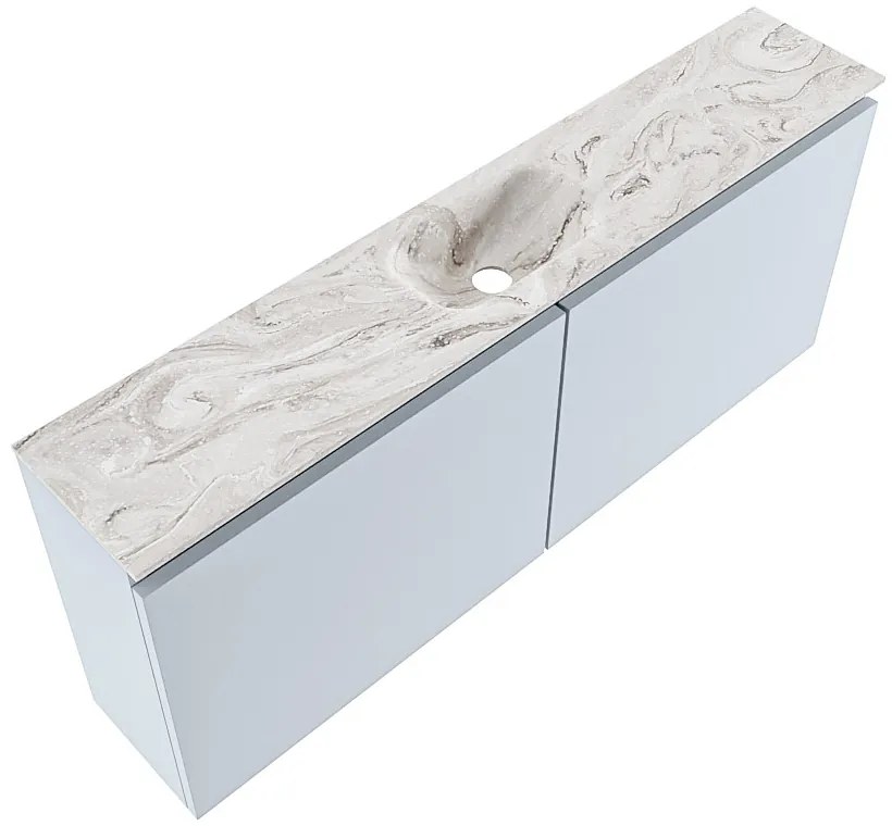 Mondiaz Ture DLux toiletmeubel 120cm clay met wastafel glace midden zonder kraangat