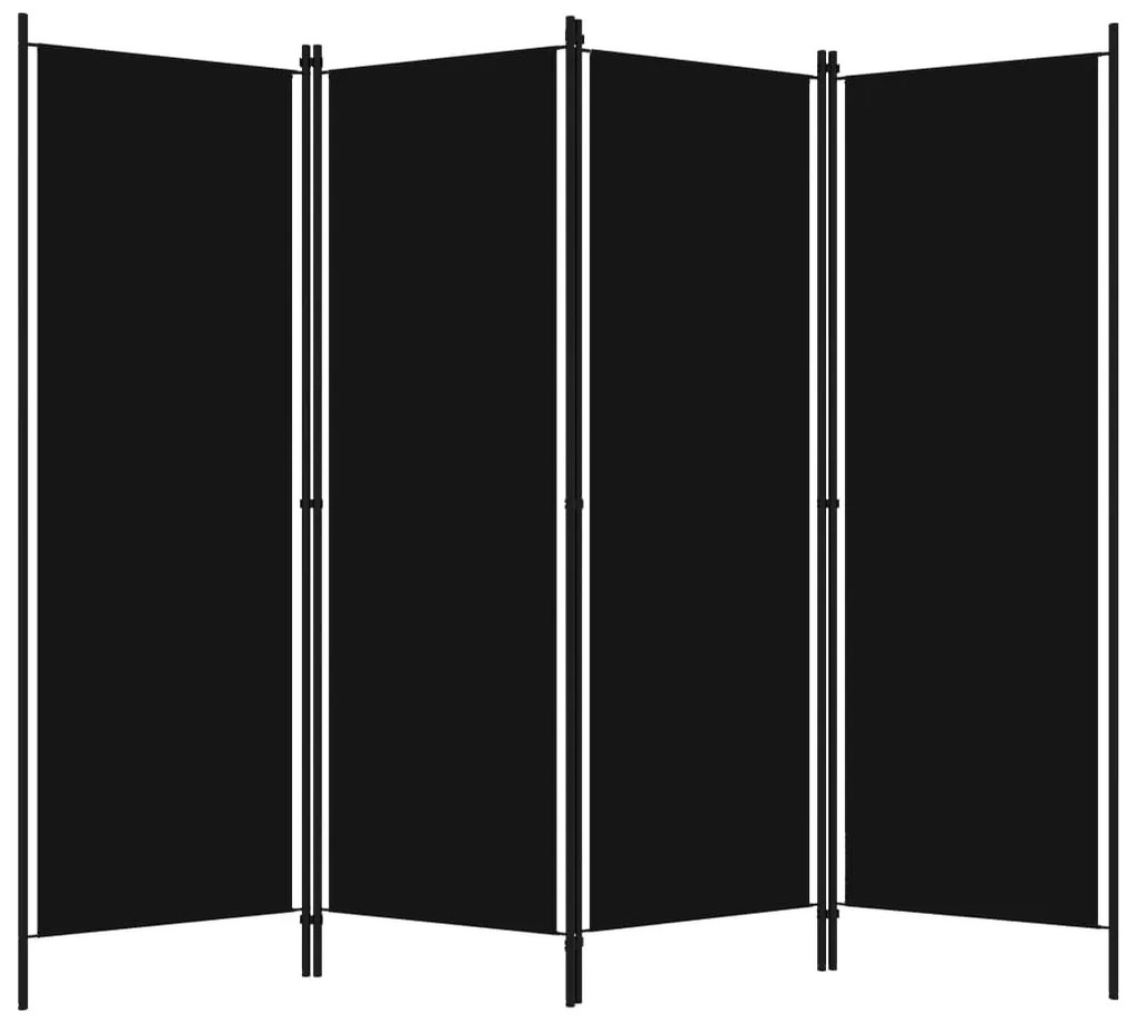 vidaXL Kamerscherm met 4 panelen 200x180 cm zwart