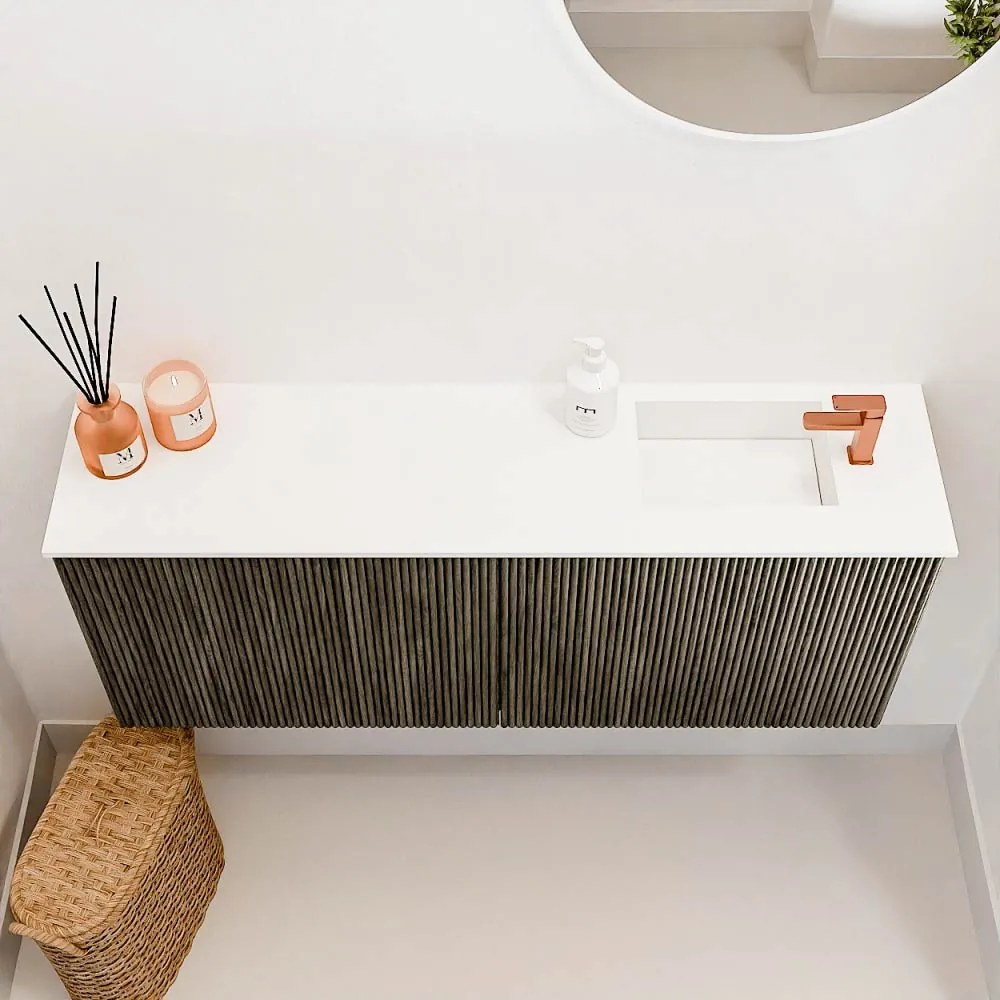 Mondiaz Joya 100cm toiletmeubel shadow met wastafel faye rechts 1 kraangat talc