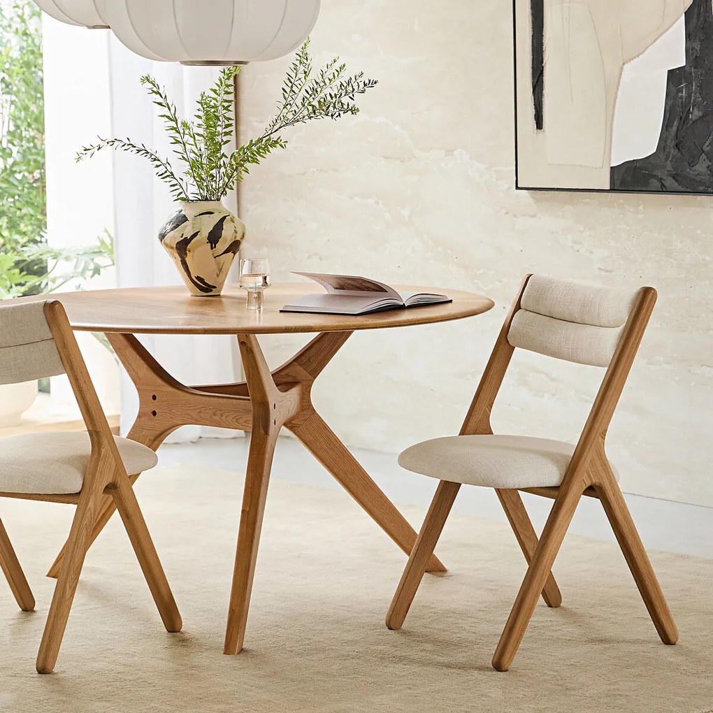 Eikenhouten stoel, Camminata, ontwerp Emmanuel Gallina