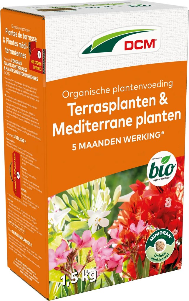 DCM meststof voor terrasplanten &amp; mediterrane planten - 1,5kg - Bio