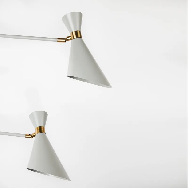 Zuiver Shady Wandlamp Grijs Met Goud