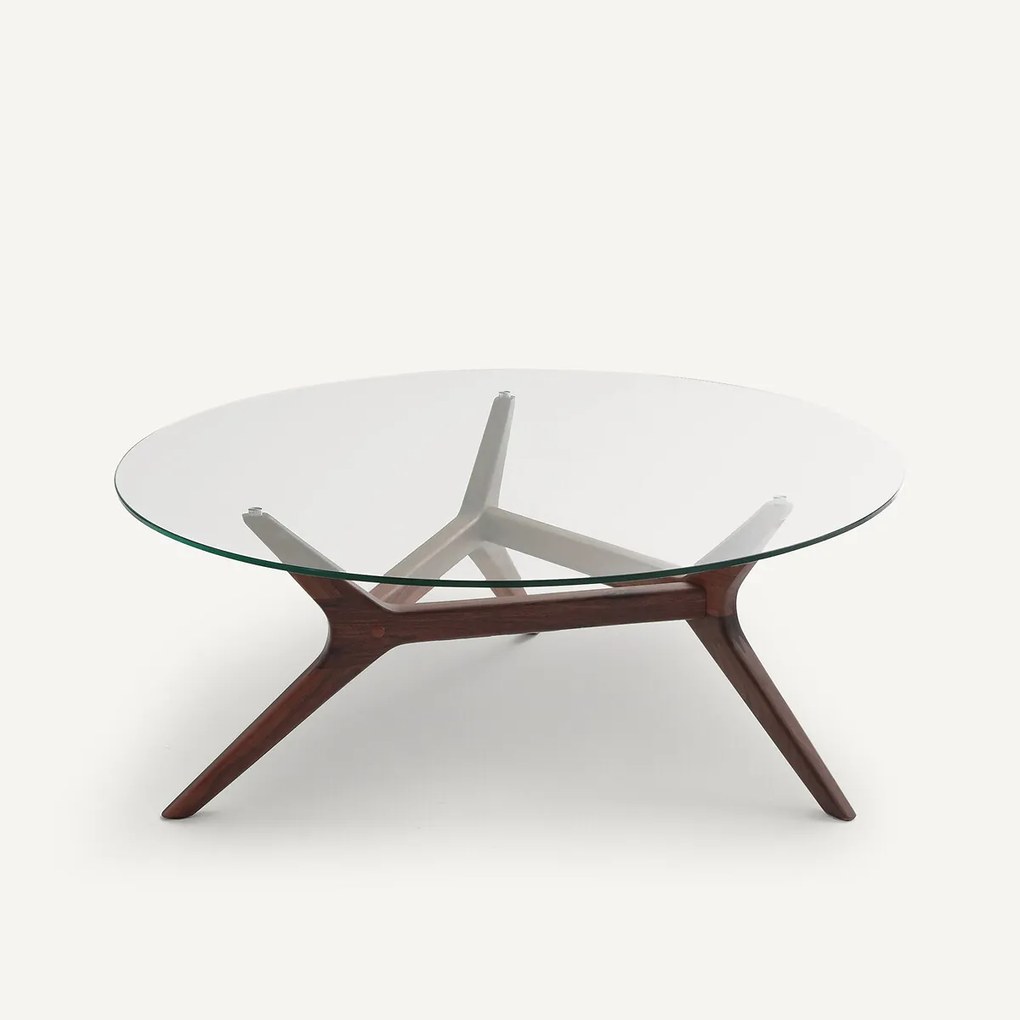 Salontafel in notenhout ø90 cm, Maricielo