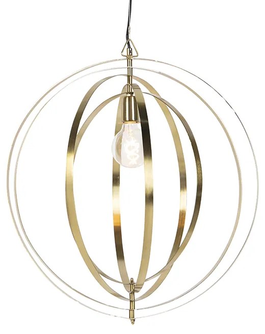 Eettafel / Eetkamer Vintage hanglamp messing draaibaar - Rings Retro E27 bol / globe / rond Binnenverlichting Lamp