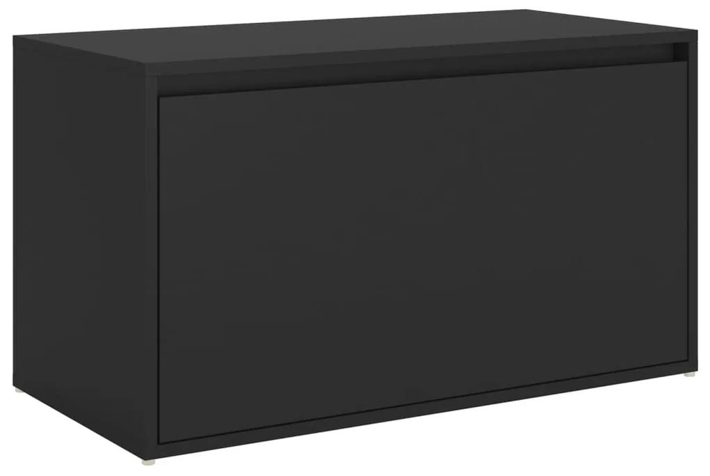 vidaXL Halbank 80x40x45 cm spaanplaat zwart