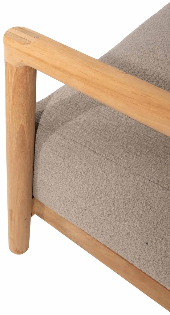 4 Seasons Outdoor Marie chaise loungeset teak met loungestoel en Finn tafels SALE Loungeset taupe weerbestendig