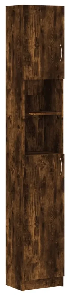 vidaXL Badkamerkast 32x25,5x190 cm bewerkt hout gerookt eikenkleurig