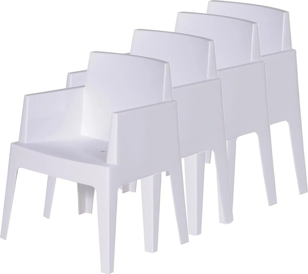 Garden Impressions Box tuinstoel the original wit - 4 stuks