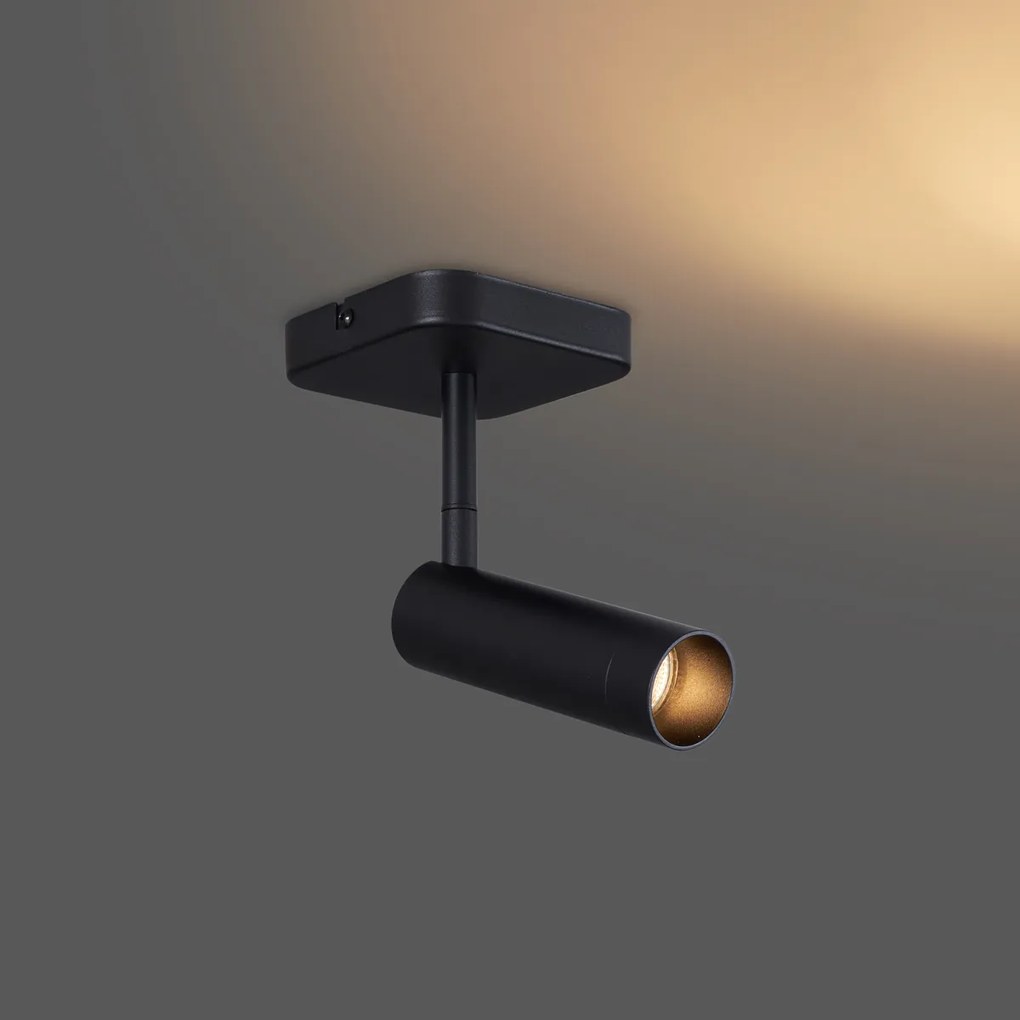 Moderne plafondspot zwart rond GU10 35mm draai- en kantelbaar - Kate