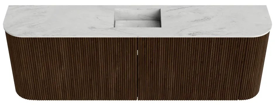 Mondiaz Joya DLux 125cm toiletmeubel ronding links/rechts walnut met wastafel faye midden zonder kraangat opalo