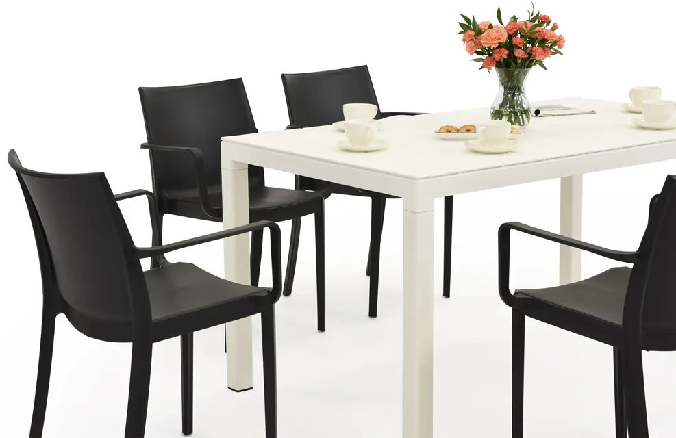 King/Victoria tuinset wit en antraciet voor 6 personen Bica
