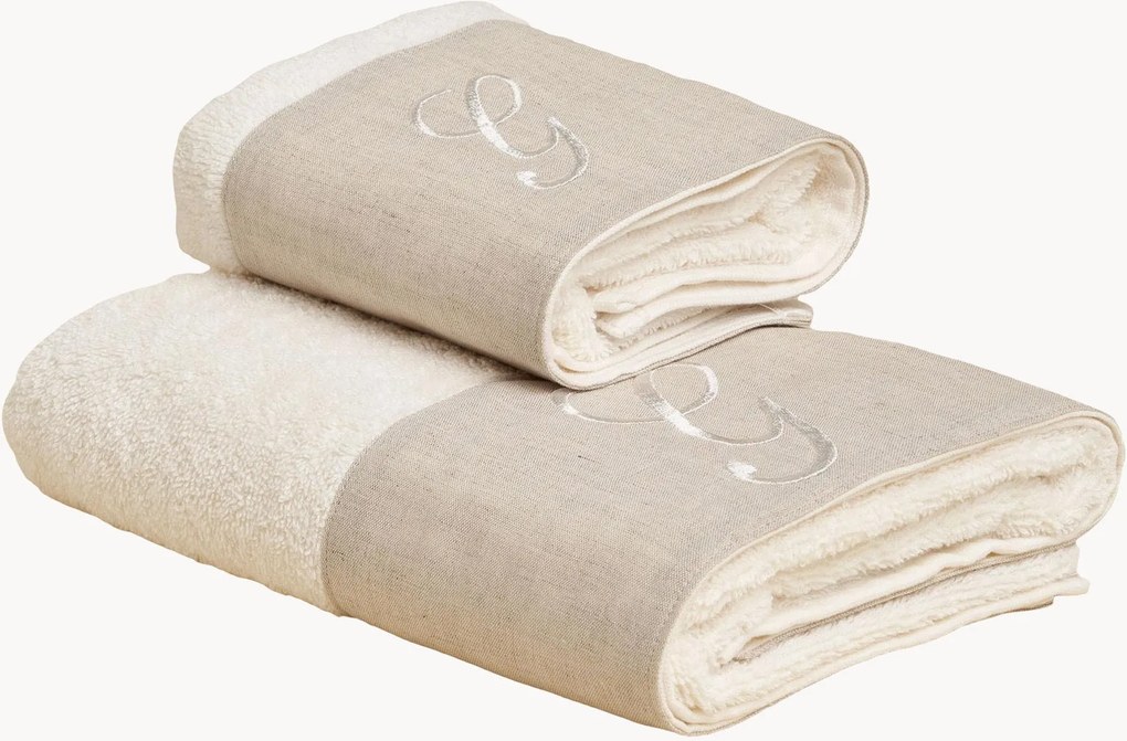 Katoenen handdoekenset Zahra, 2-delig, A-Z