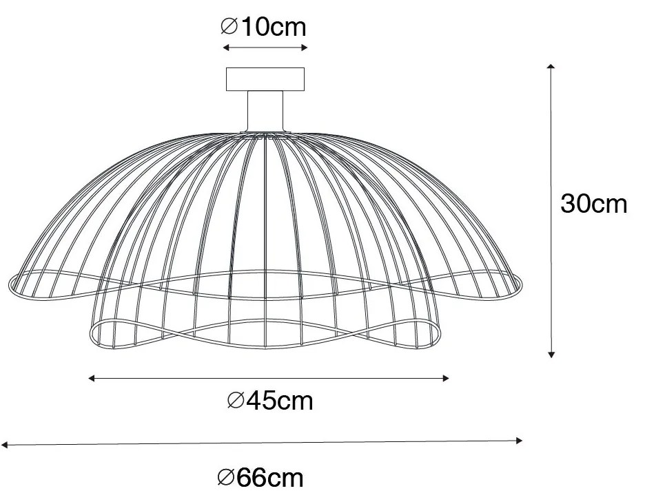 Design plafondlamp brons 45 cm - Pua Design E27 rond Binnenverlichting Lamp