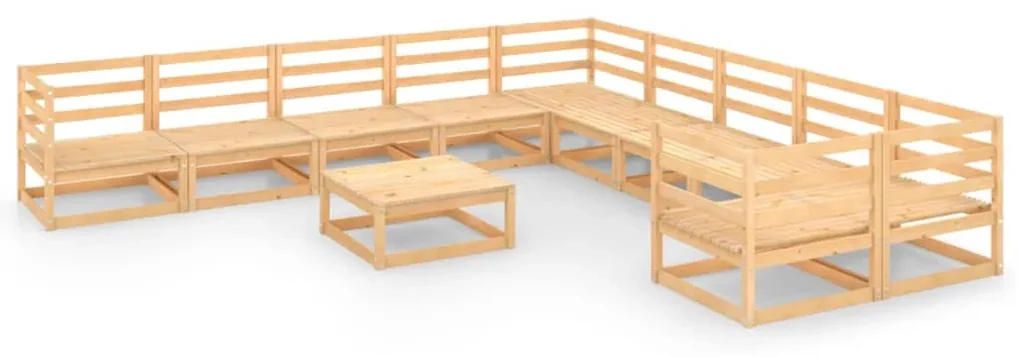 vidaXL 11-delige Loungeset massief grenenhout