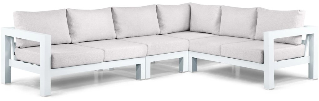Hoek loungeset 6 personen Aluminium Wit Lifestyle Garden Furniture Luca