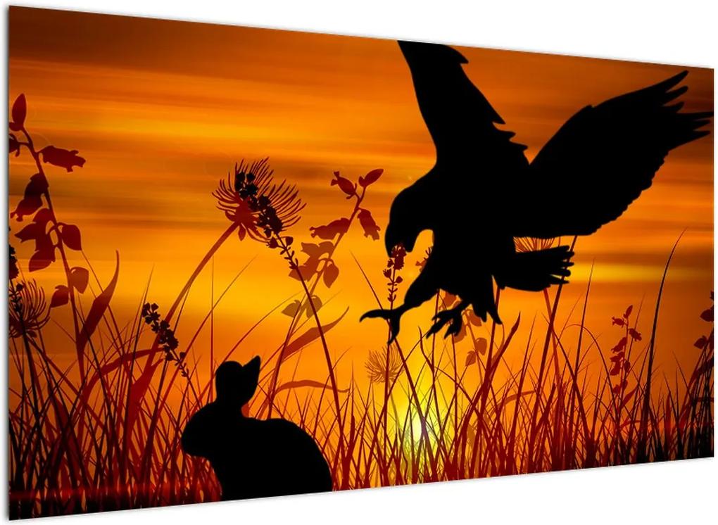 Schilderij - Silhouet van een roofvogel (), 40 andere afmetingen