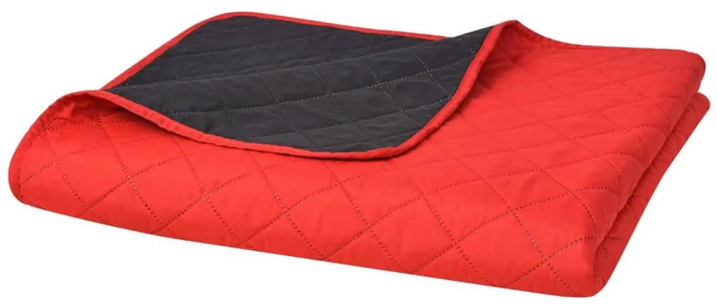 vidaXL 131554  Double-sided Quilted Bedspread Red and Black 230x260 cm