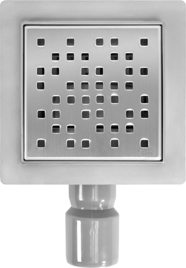 Lineaire afvoer REA DOTS Brush Steel 12x12