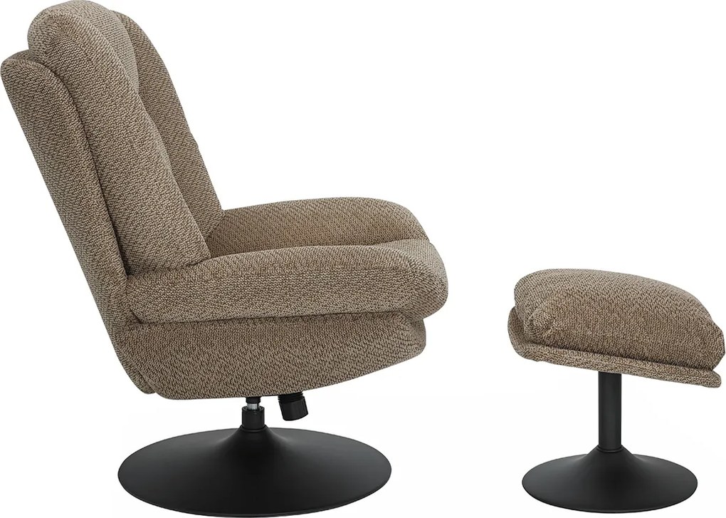 Fauteuil Met Voetensteun Bruin