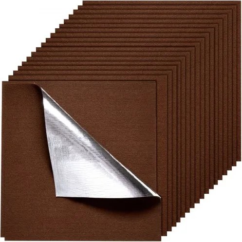 VEVOR Tapijttegels 609,6 x 609,6 x 5 mm, 20 stuks, zelfklevend tapijt met een oppervlakte van 7,4 m², tapijtvloer, eenvoudig zelf te vervangen voor woonkamer en kantoor, donkerbruin