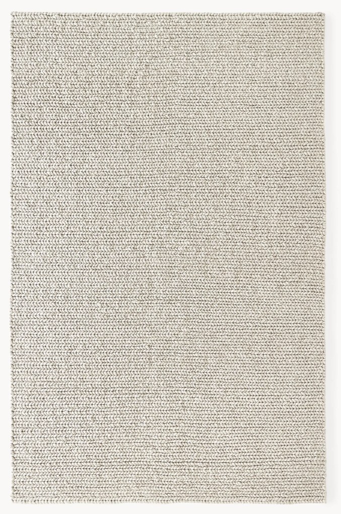 Dik gevlochten wollen vloerkleed Bruna