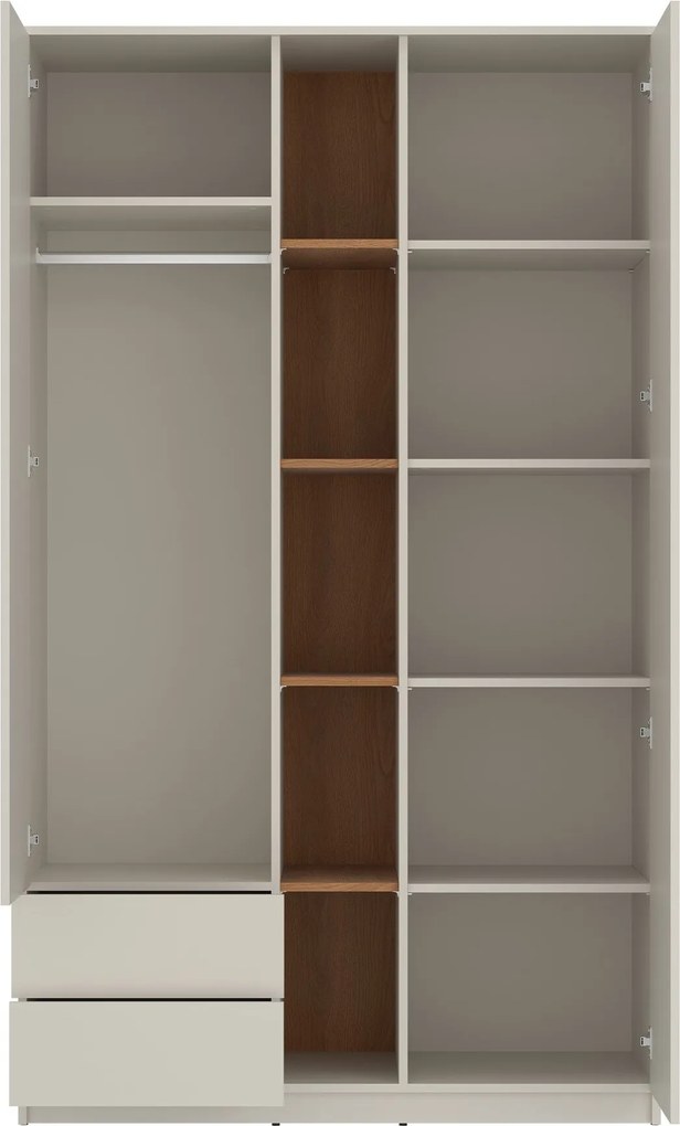 Kledingkast Ferferu 106, Eiken, Kasjmier, 205x120x60cm, 122.8 kg, Kledingkast deuren: Met scharnieren